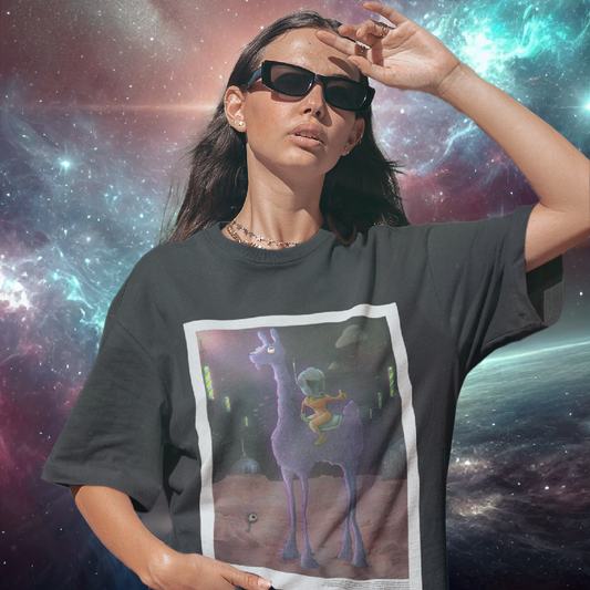 Luminara: The Luminous Guide of Lunar Odyssey Oversized Faded T-Shirt